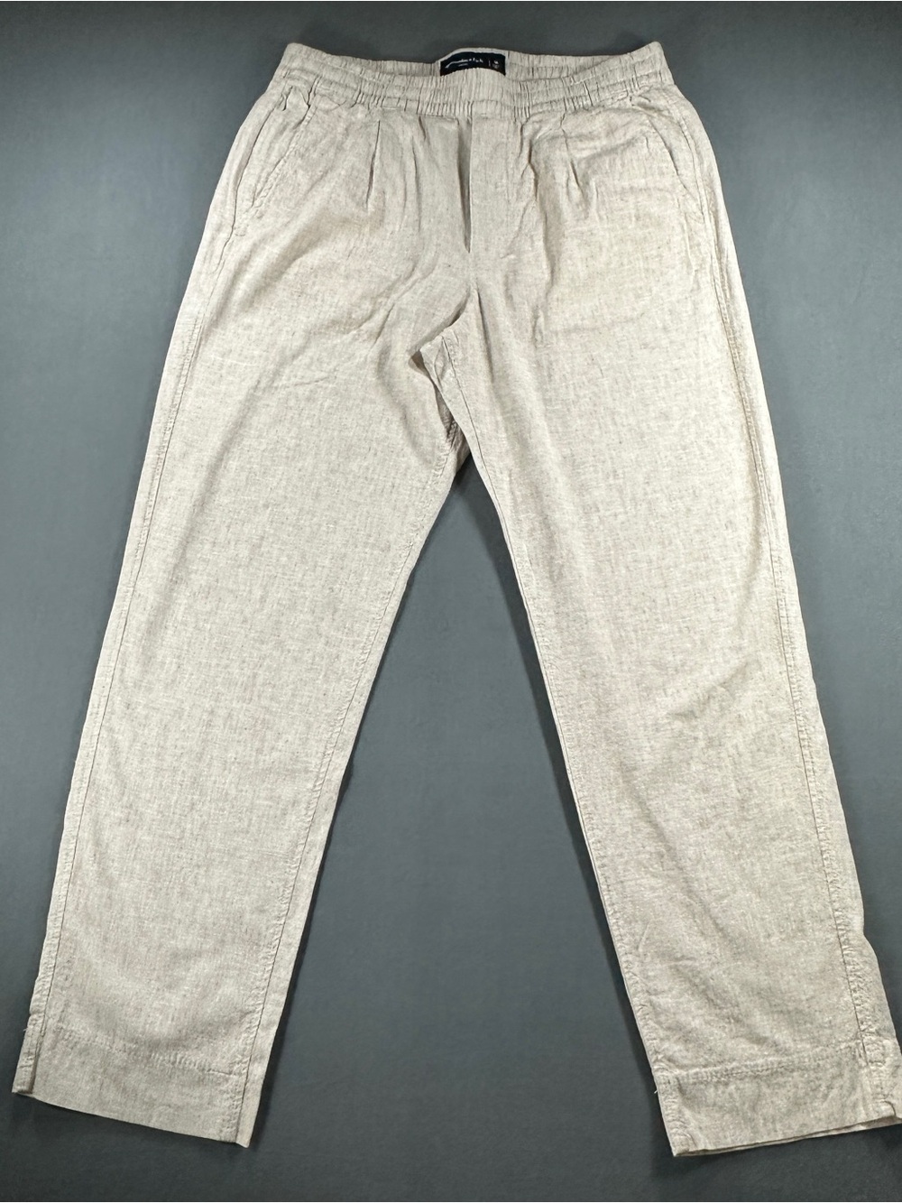 Abercrombie & Fitch Linen Blend Relaxed Pants Beige Cream - Men’s Size M Medium - Picture 3 of 15